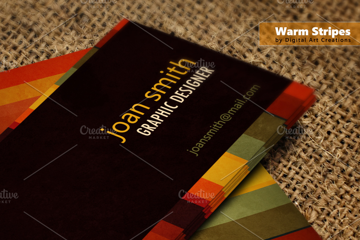 Warm Stripes, a Business Card Template by Digital Art Creations (Photo 2 of 2)