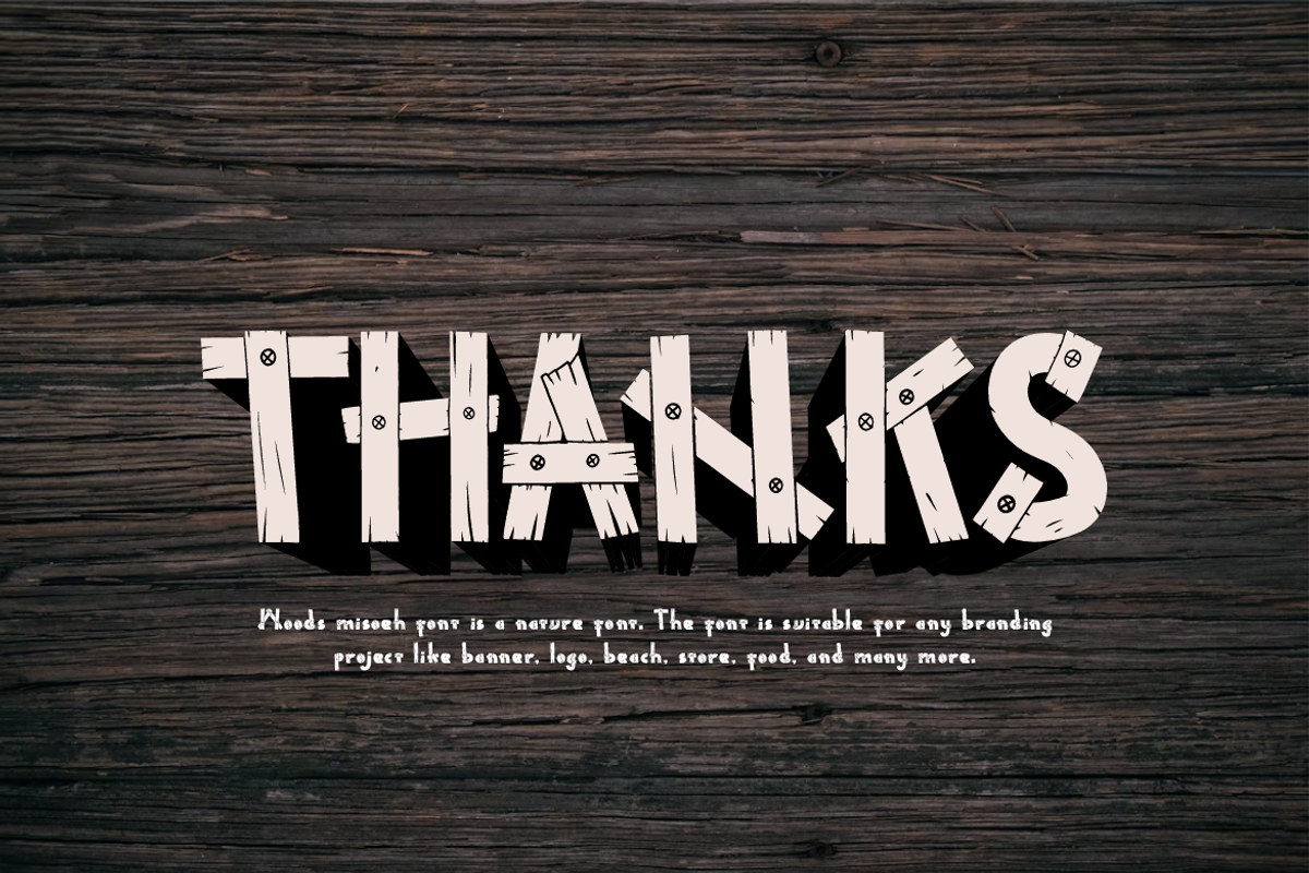 Woods Misoeh - Nature Font, a Sans Serif Font by Iqsiart Studio (Photo 7 of 7)