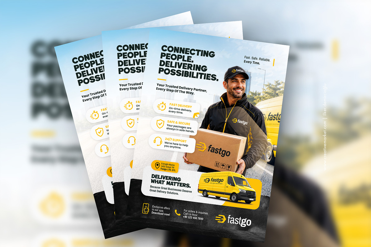 Logistics Cargo Flyer Template, a Flyer Template by grafilker (Photo 1 of 2)