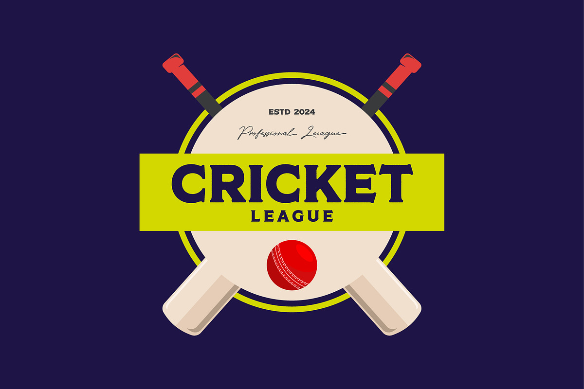 cricket ball circle label logo templ, a Branding & Logo Template by Pyruos ID
