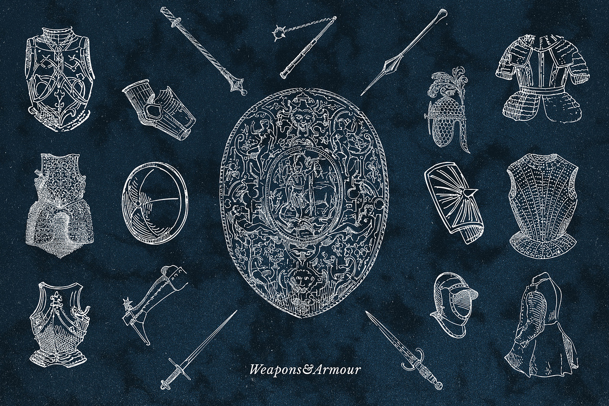 Medieval Weapons and Armour Vectors, an Object Graphic by Freezerondigital (Photo 8 of 12)
