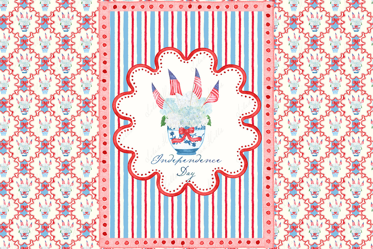 4th of July Hydrangea Clipart, a Graphic by LABFcreations (Photo 1 of 4)