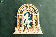 Mermaid 3D Layered Laser Cut File, a Decorative Illustration by pixaroma (Thumbnail 4 of 8)