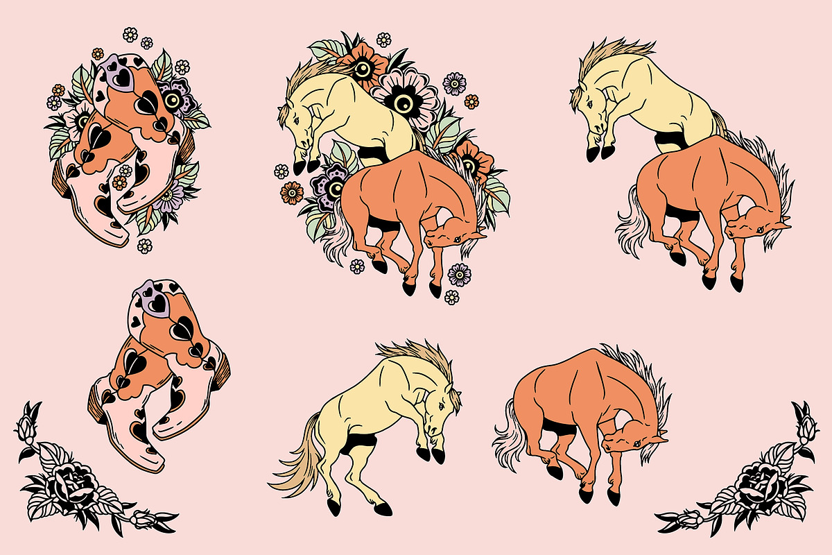Western Lovers • Illustration suite, an Illustration by Pony Gold Studio (Photo 3 of 8)