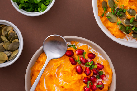 Pumpkin puree of butternut squash, a Food & Drink Photo by Pandateam