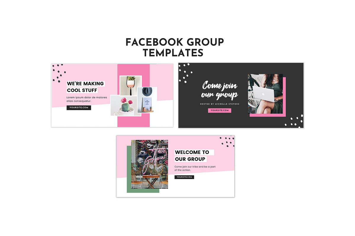 Facebook Template Pink Canva Set, a Social Media Template by ltsdesigns (Photo 3 of 5)