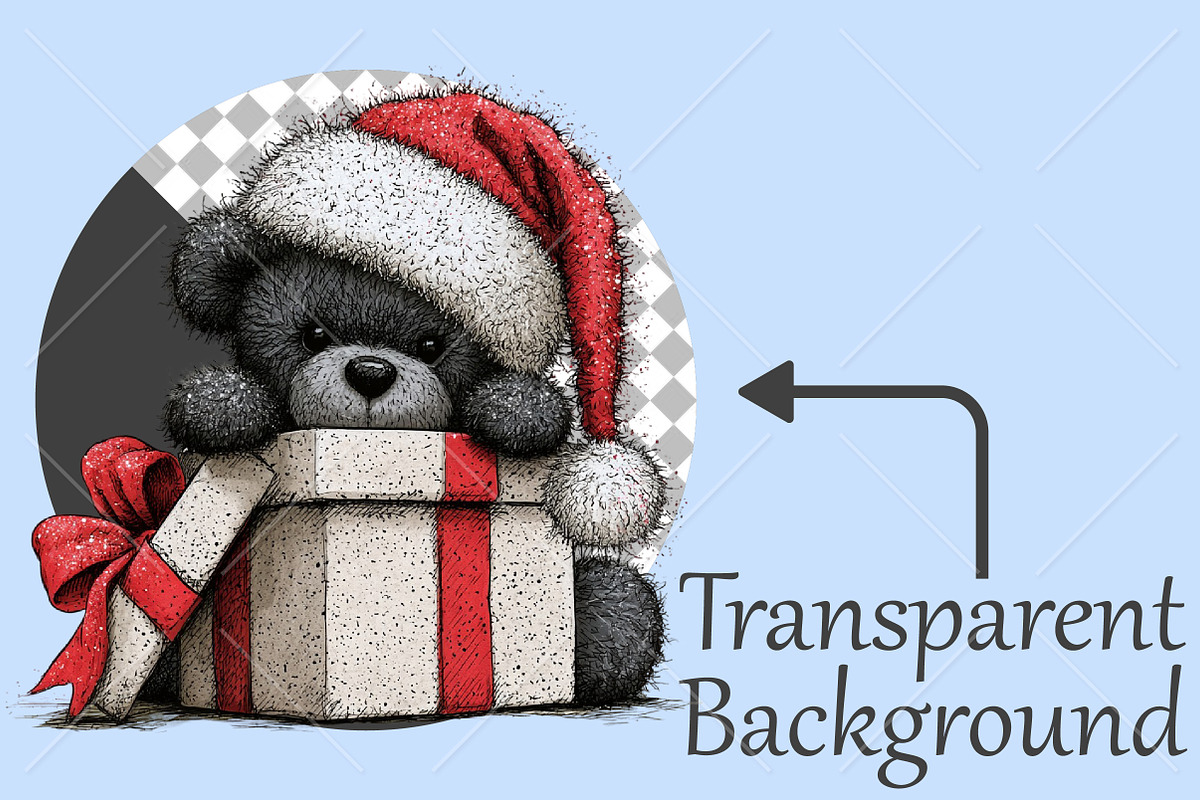 Whimsical Teddy Bear Christmas PNG, a Seasonal Illustration by Canvas Craft (Photo 2 of 10)