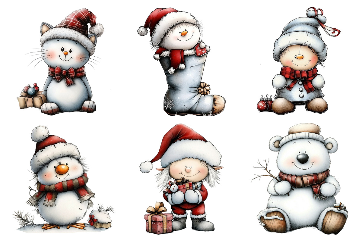 Whimsical Icy Blue Christmas Bundle, an Illustration by Daily.Designs (Photo 2 of 5)