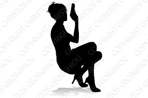 Silhouette Woman Female Movie Action, a Person Illustration by Christos Georghiou