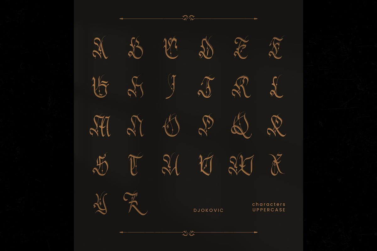 Djokovic Calligraphic Typeface, a Blackletter Font by infernostudio3 (Photo 9 of 11)