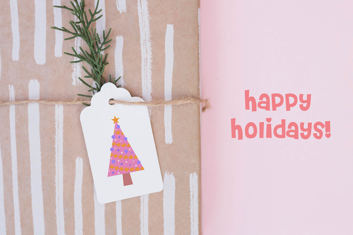 Pink Christmas Tree Set, a Seasonal Illustration by JulyGart (Photo 6 of 6)