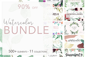 Watercolor Bundle - 11 sets in 1