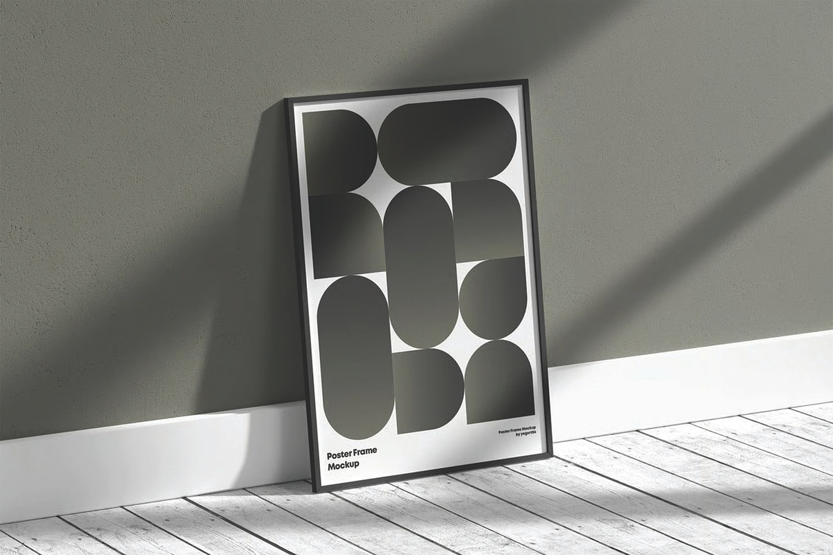 Minimalist Poster Wall Frame Mockup, a Packaging Mockup by DesignRushMarket (Photo 15 of 16)