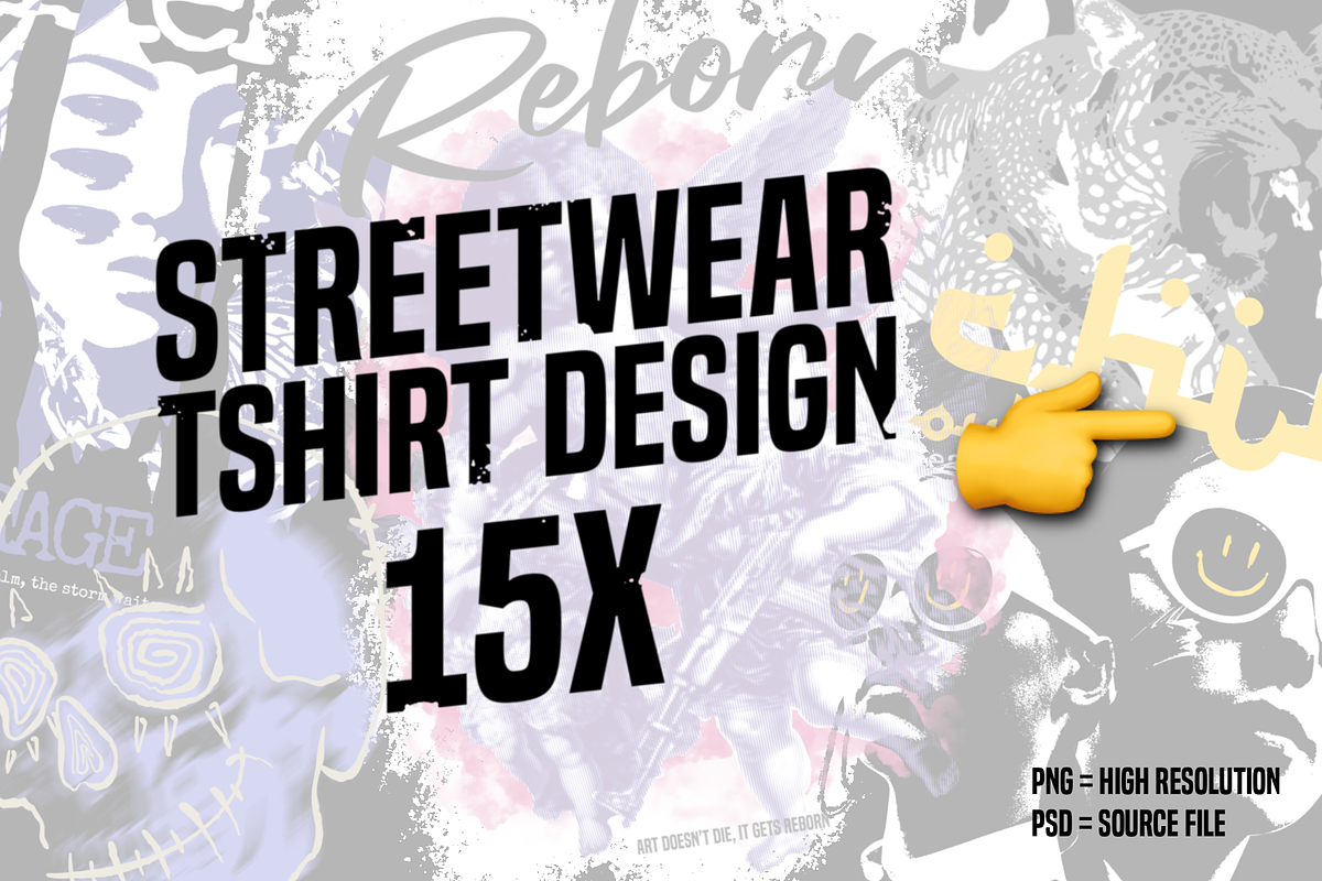 Streetwear T-Shirt Design Bundle v1, an Object Graphic by Pries Studio (Photo 2 of 6)