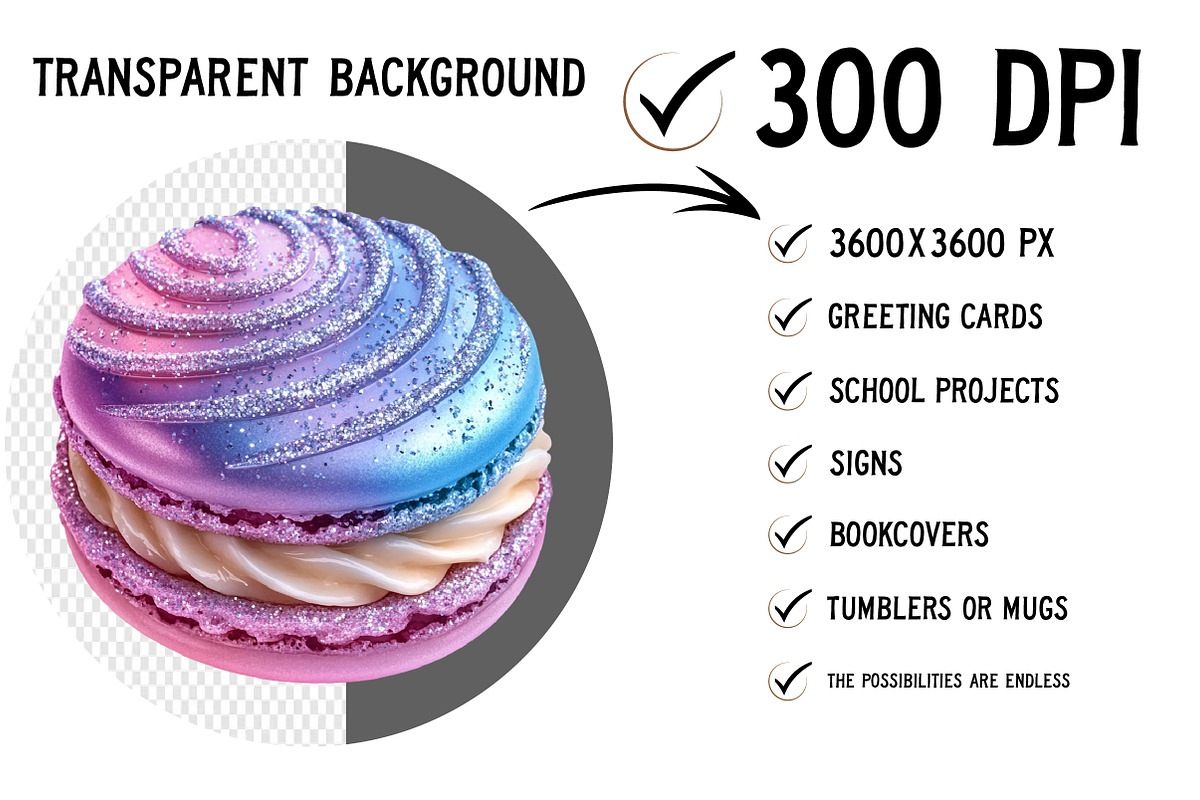 Macaron Watercolor Clipart, an Illustration by Craft Nest (Photo 2 of 6)