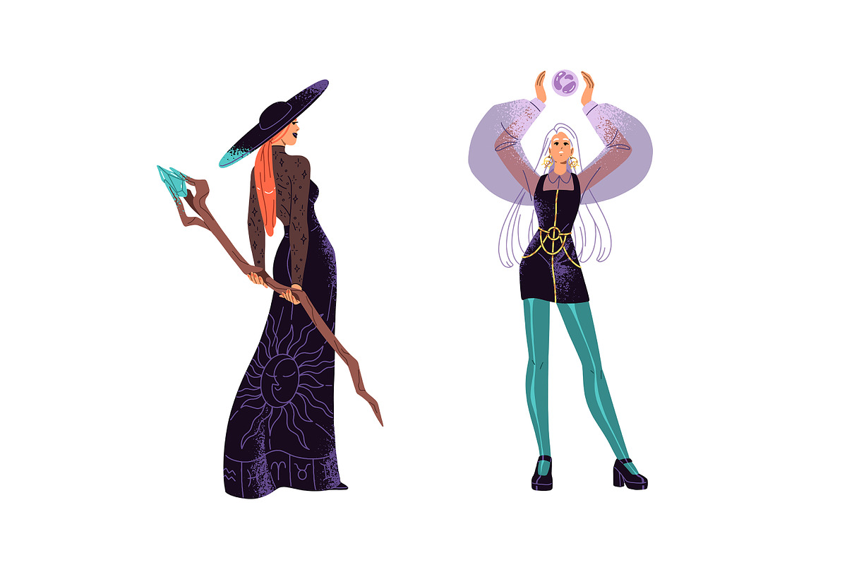 Modern young witches set, a Person Illustration by PaperTrident (Photo 4 of 5)