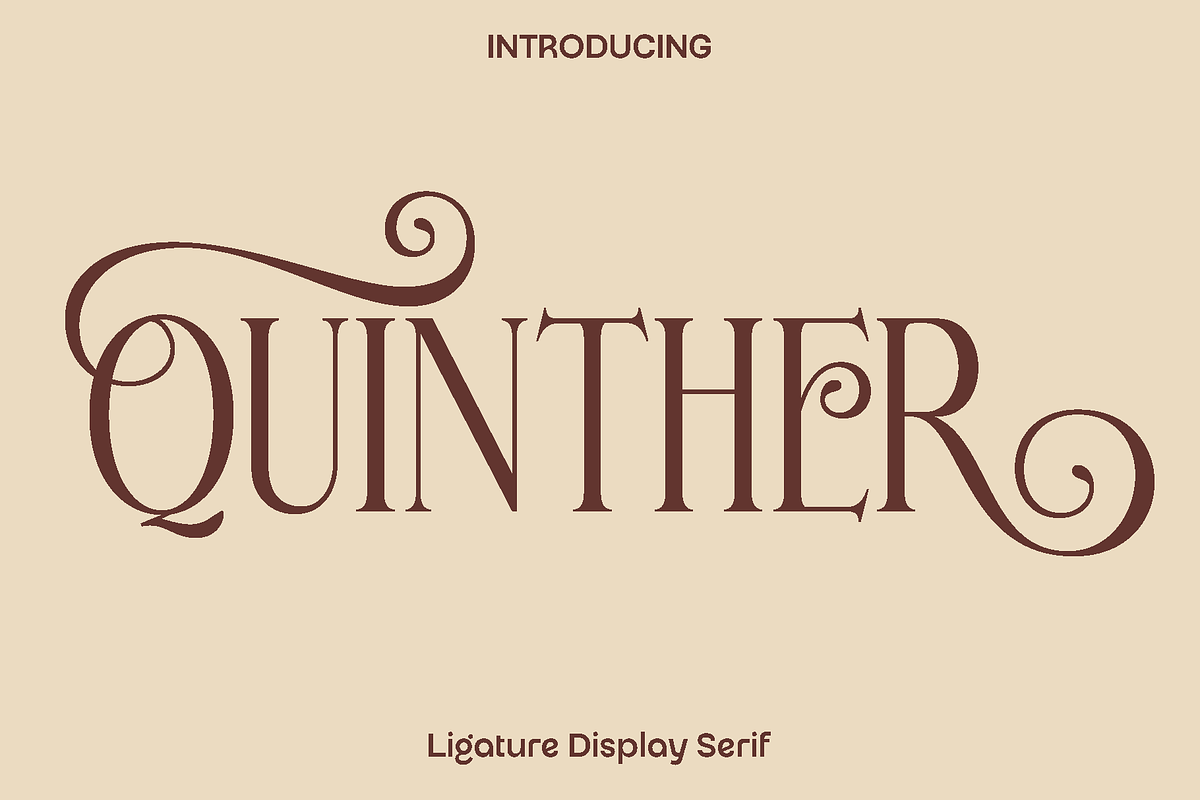 Quinther - Ligature Display Serif, a Serif Font by Luna Shop (Photo 1 of 6)