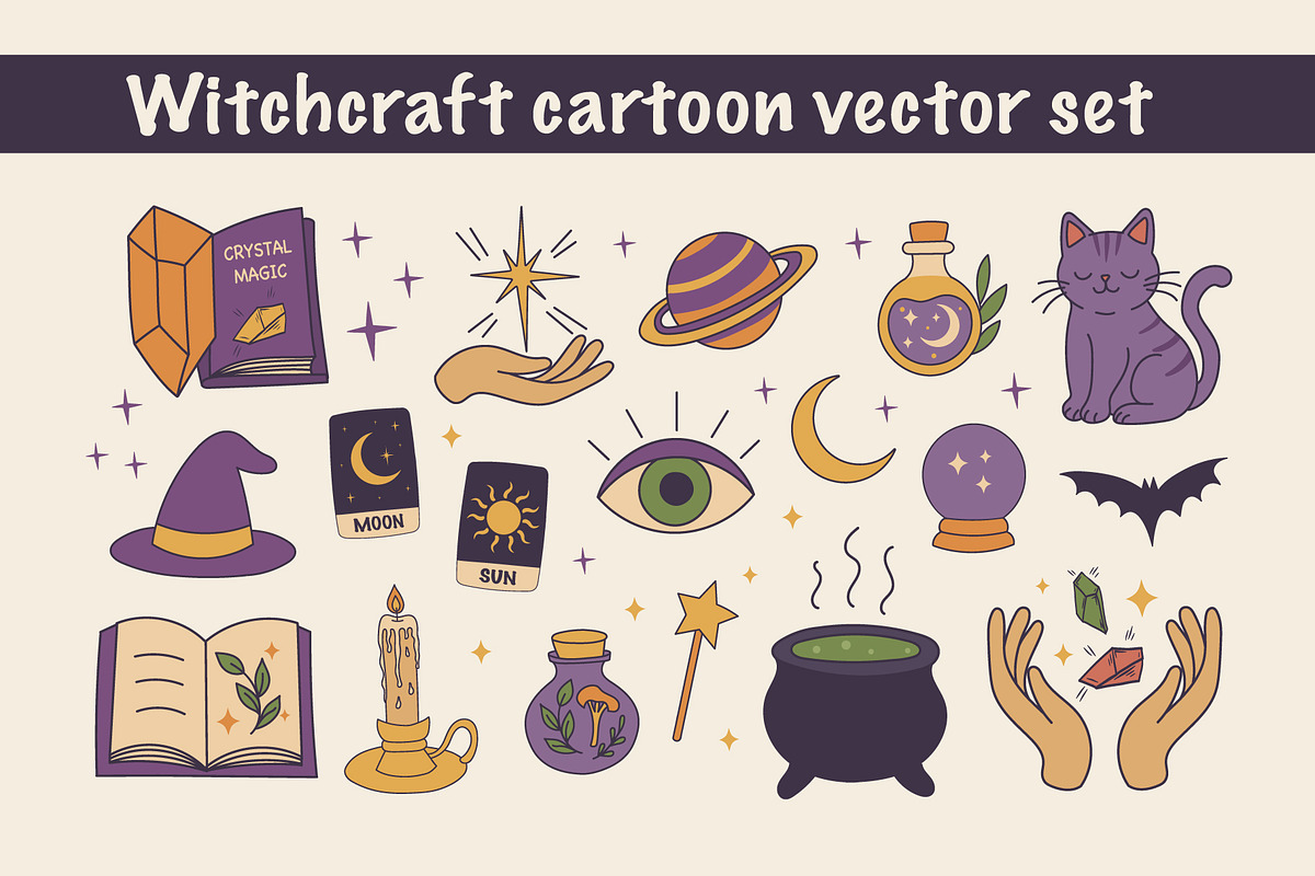 Cozy Witchy Aesthetic Clipart Set, an Illustration by PatapovaVika