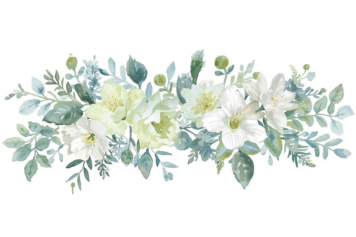 Elegant Green Floral Set, an Illustration by Designs_River (Photo 9 of 11)