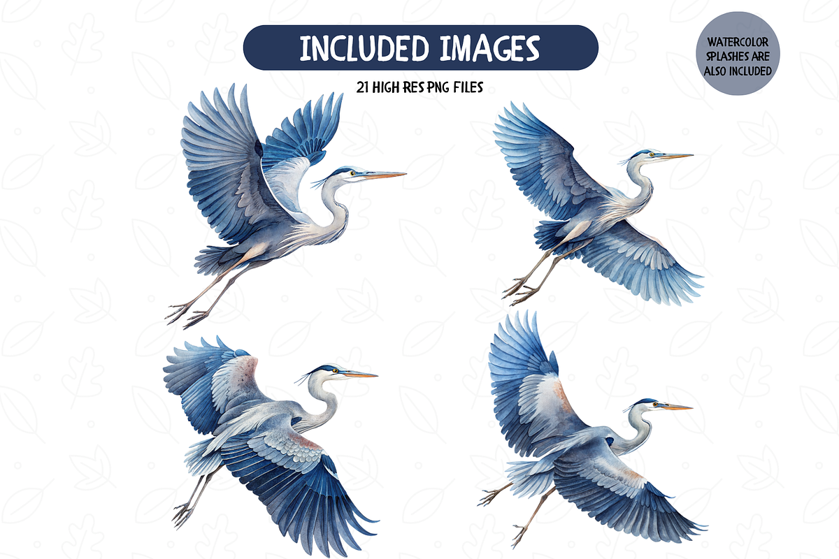 Blue Heron Collection Clipart Bundle, an Animal Illustration by TatiMockup (Photo 4 of 5)