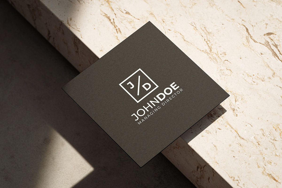 Square Modern Minimal Business Card, a Business Card Template by Shahjhan (Photo 2 of 5)