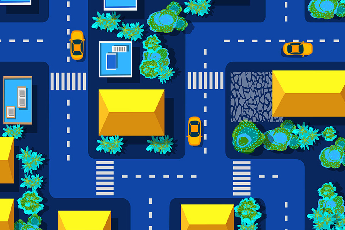 City map set seamless pattern, a Pattern Graphic by AlexZeL