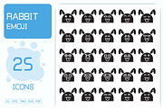 Cheeky and Cute Rabbit Emojis, an Animal Illustration by Designfour (Thumbnail 1 of 7)