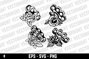 Brass knuckles paired with stylized, an Object Illustration by Vectorhight (Thumbnail 3 of 3)