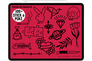 Stick & Poke - Tattoo Stamp Set, a Brush Add-On by LA Studio Sthlm (Thumbnail 3 of 4)