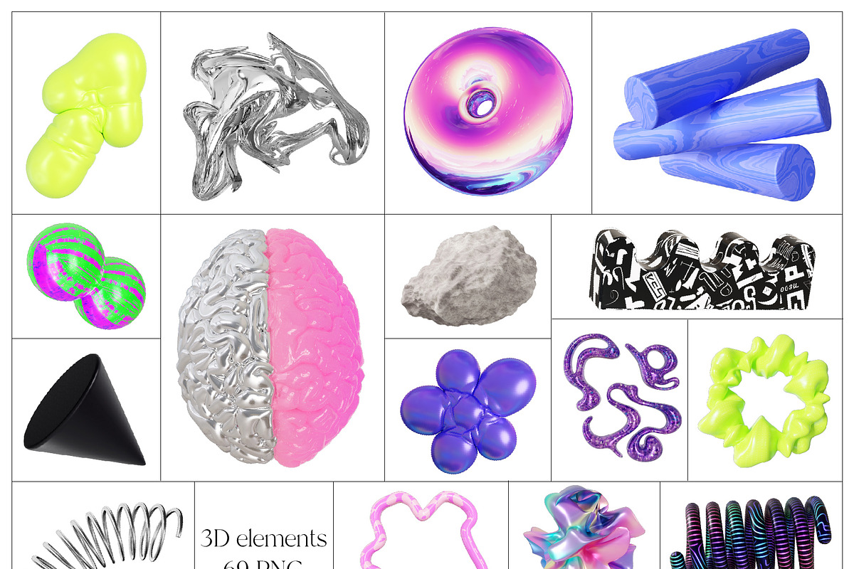 3D Creative Chaos Graphic set, a Graphic by LarysaZabrotskaya (Photo 3 of 14)