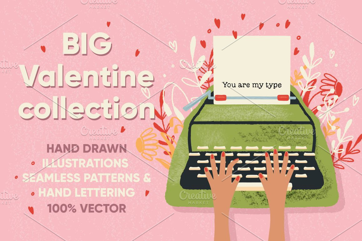 BIG Valentine Collection 100% Vector, a Decorative Illustration by Blue Lela Design (Photo 1 of 9)