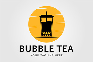silhouette milk tea milkshake logo, an Illustration by Rizkaarishandy_shop