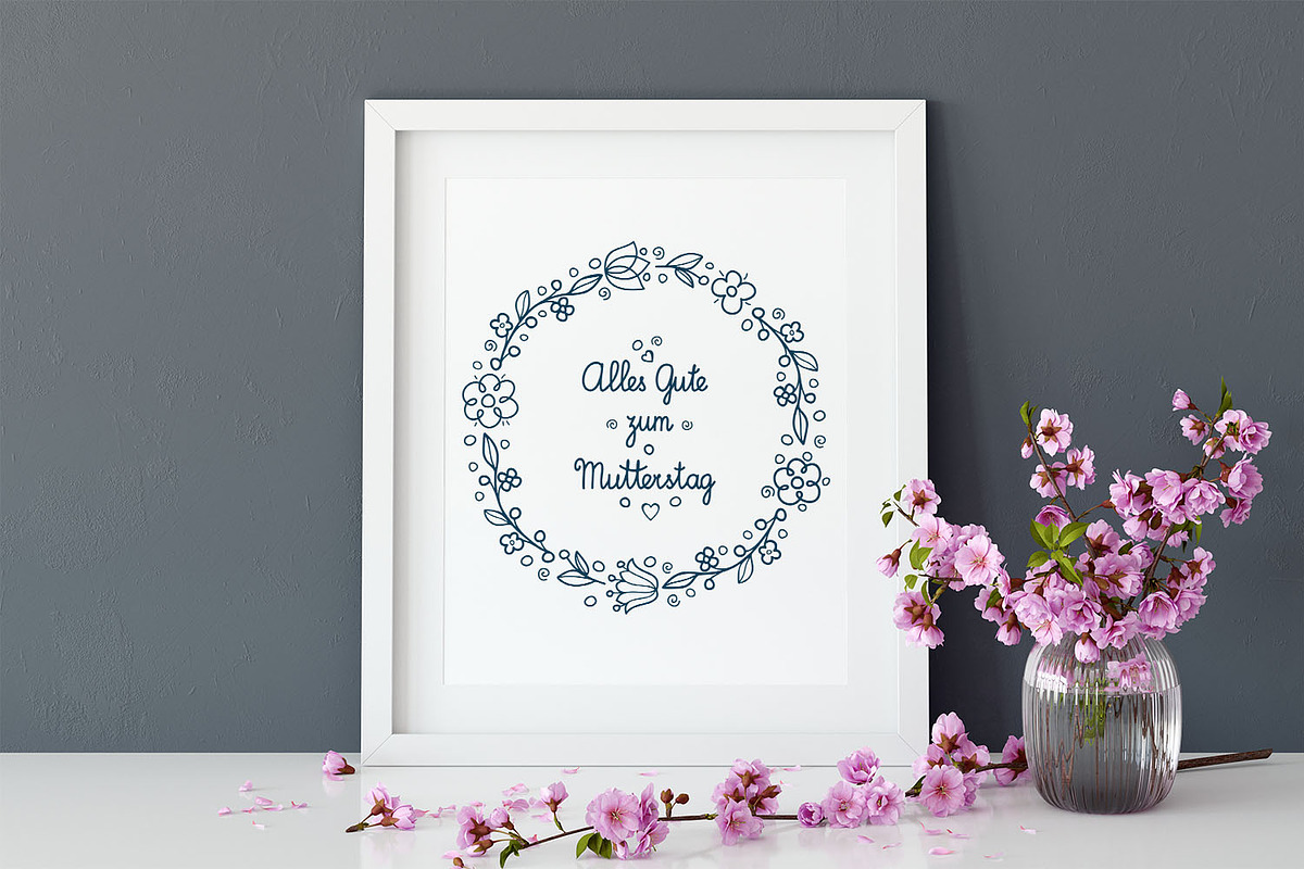 Mothers day Alles Gute zum Muttertag, a Decorative Illustration by Zoya Miller (Photo 3 of 9)