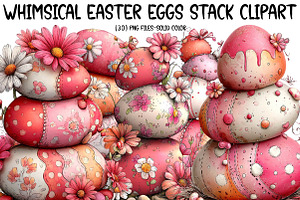 Whimsical Easter Eggs Stack Clipart, an Illustration by Designworld