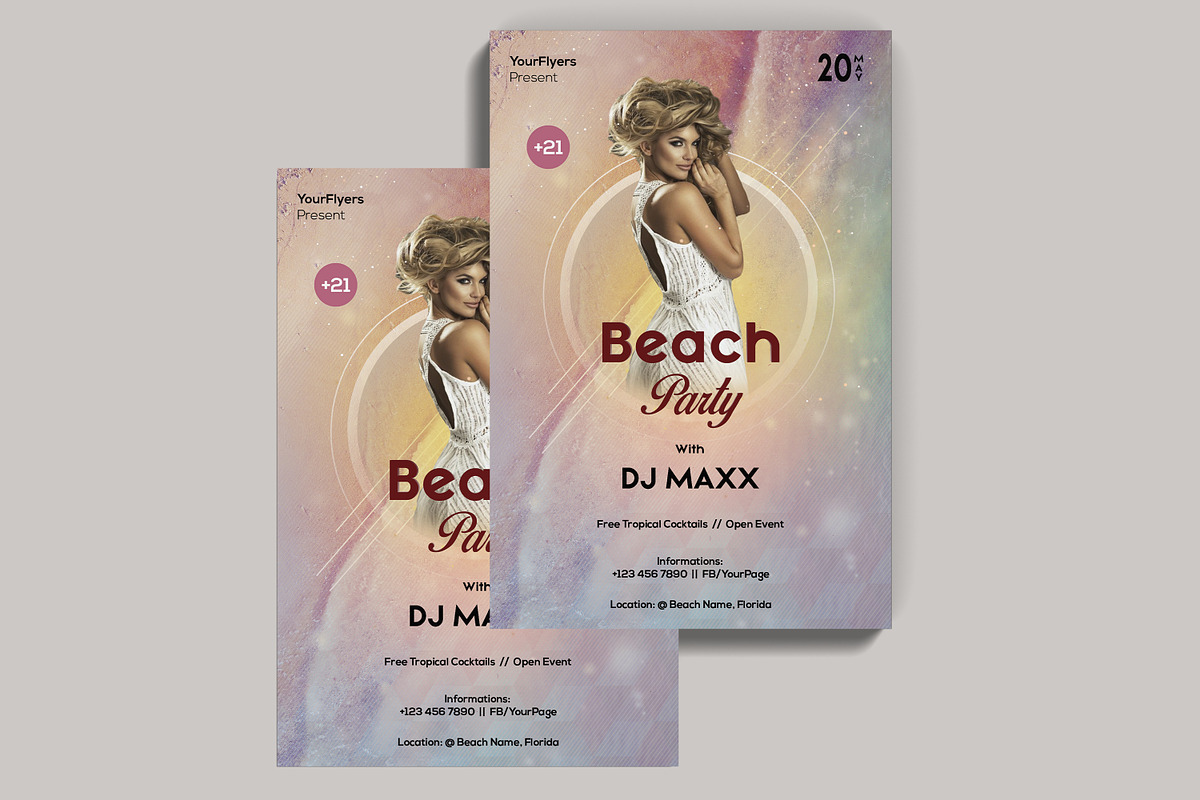 Beach Party PSD Flyer Template, a Flyer Template by Naim Selmani (Photo 3 of 3)