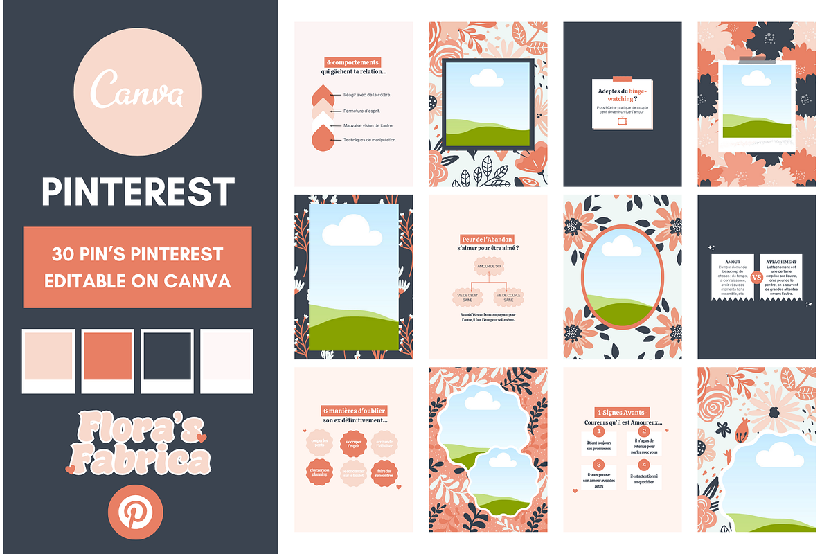 Pinterest Business Templates CANVA, a Social Media Template by florasfabrica (Photo 1 of 3)