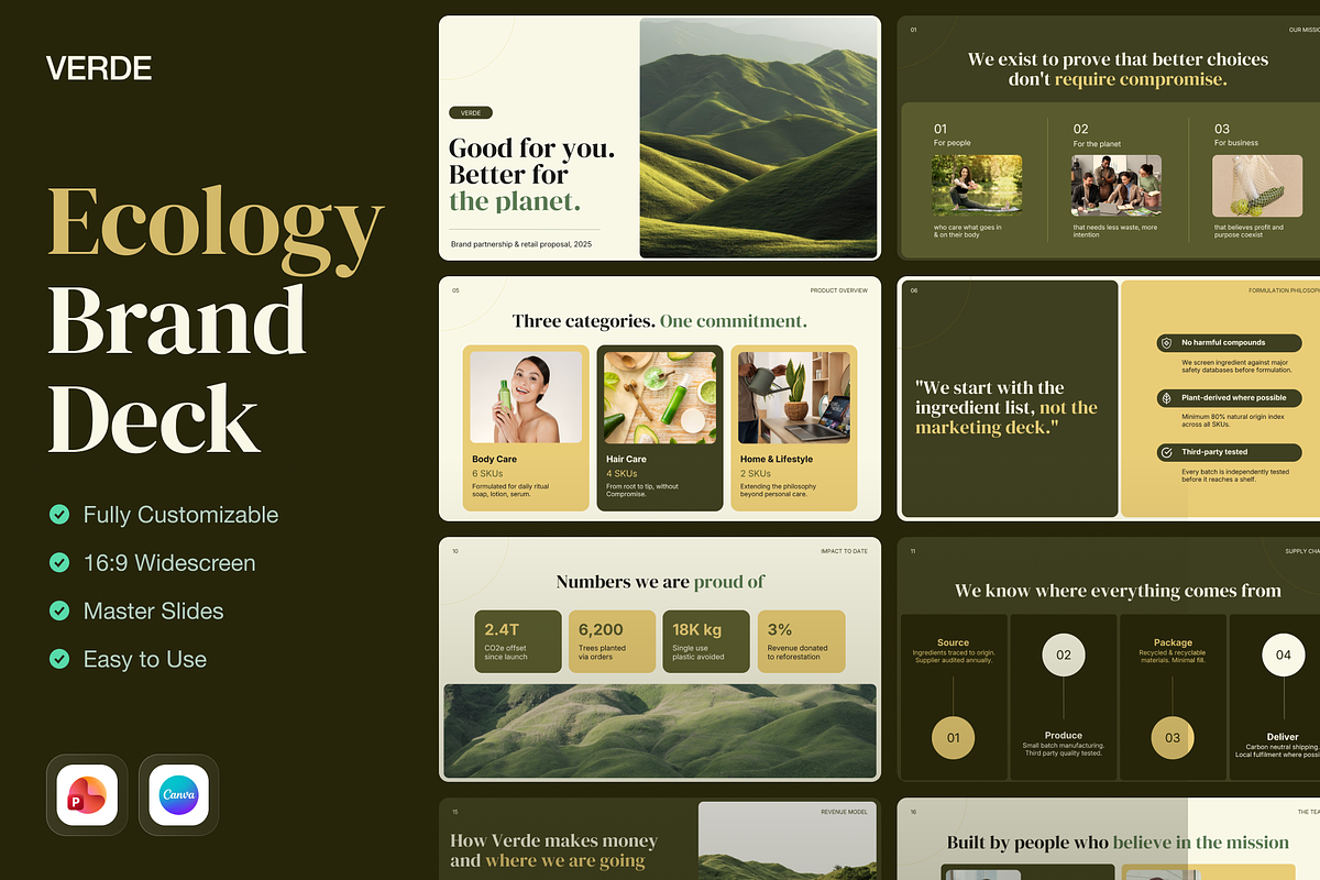 VERDE Ecology Brand Deck PowerPoint, a Presentation Template by PaperSlides (Photo 1 of 8)