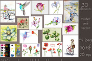 Bundle offer of watercolors, an Animal Illustration by Watercolor_Vector Graphic (Thumbnail 1 of 27)