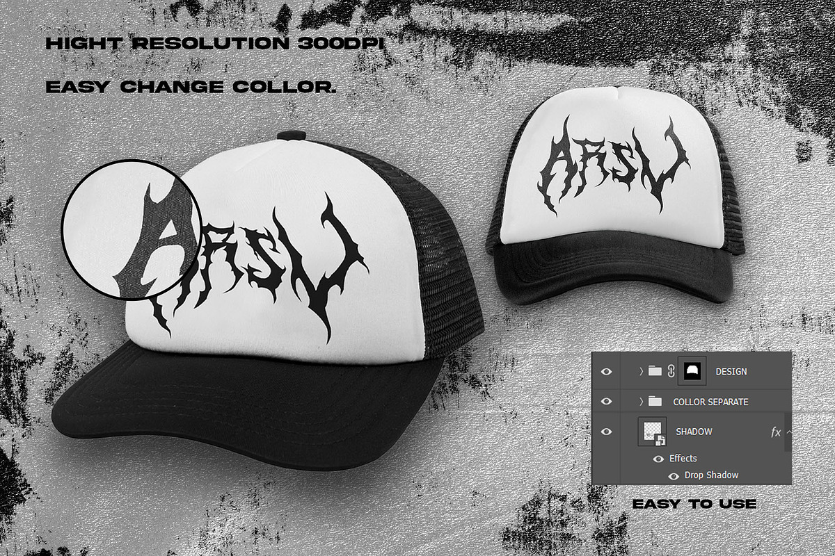 TRUCKER HAT MOCKUP, a Hat Mockup by arseavin project (Photo 2 of 3)