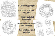 Coloring pages collection, a Decorative Illustration by Katika Shop (Thumbnail 2 of 2)