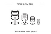 Mic Icons Set, an Outline Icon by Designfour (Thumbnail 7 of 7)