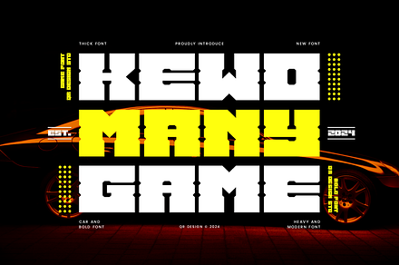 Kewomany Game Automotive Biker Font, a Slab Serif Font by QR Design Studio