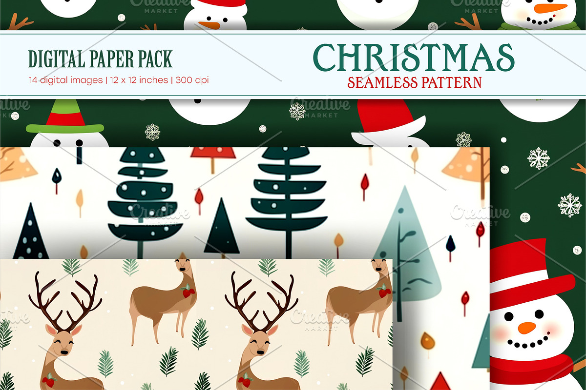 Christmas seamless pattern 01., a Texture Graphic by KENO Mascots (Photo 2 of 3)