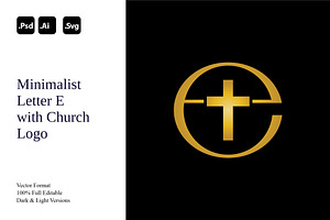Minimalist Letter E with Church Logo, a Branding & Logo Template by Luxury Logos