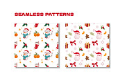 Merry Christmas clipart + patterns, a Seasonal Illustration by UnaAnya (Thumbnail 7 of 8)