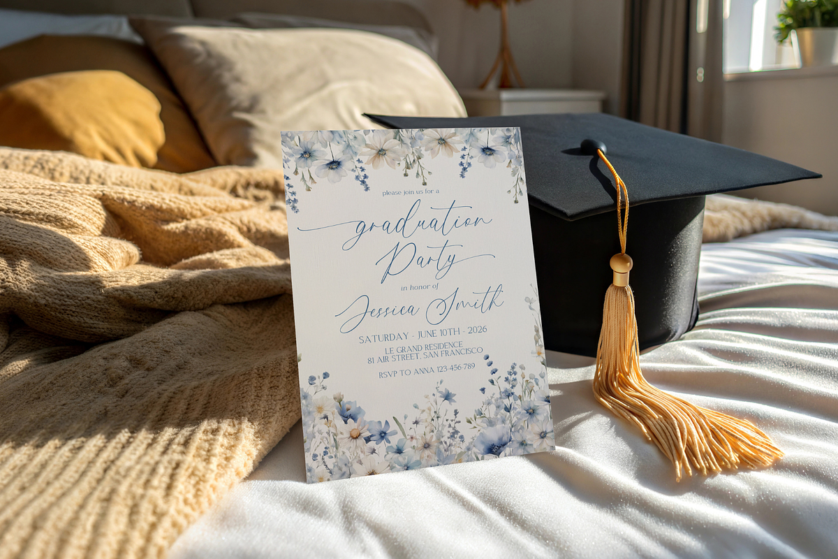 Watercolor Wildflower Grad Invite, an Invitation Template by Digital_Mind (Photo 3 of 3)