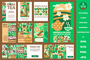 Tea Geometric Mosaic Design Set, a Food Illustration by Lettering_Logo (Thumbnail 2 of 7)