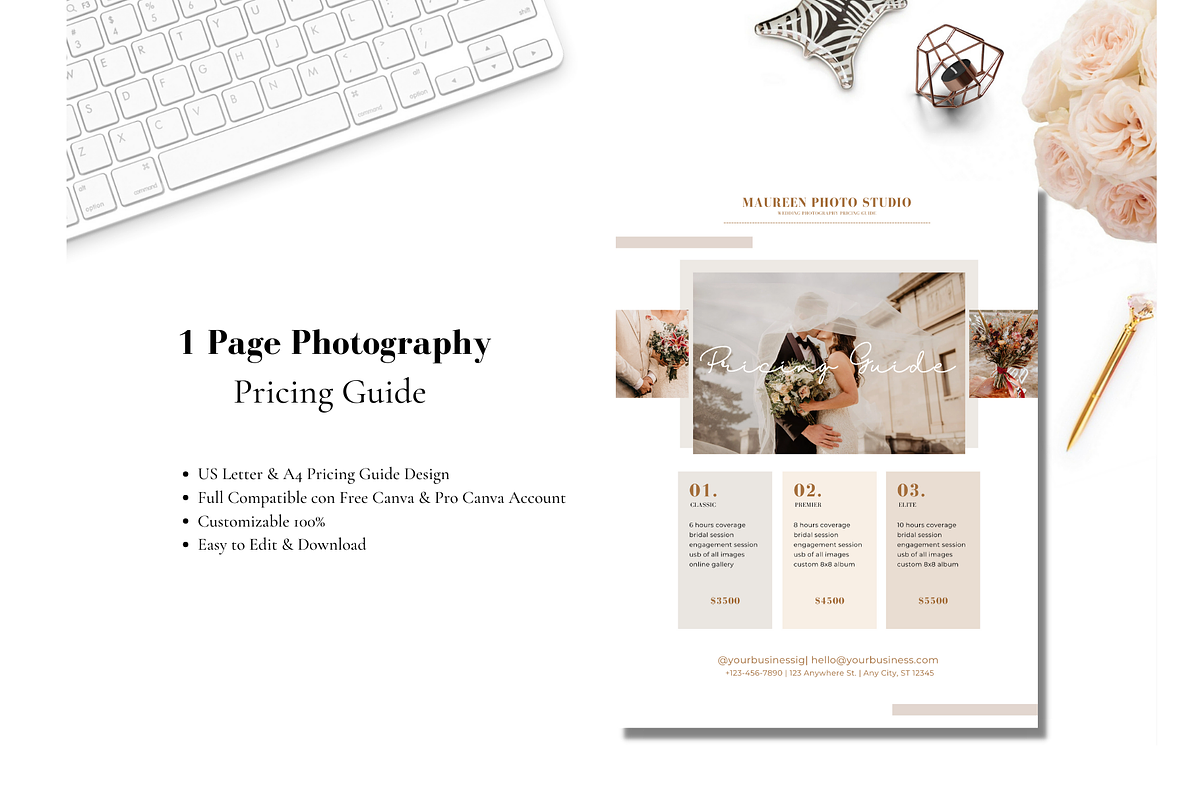 1 Single Photo Pricing Guide Canva, a Presentation Template by Bonita Digital Design (Photo 2 of 4)