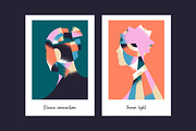 Abstract female portraits cards set, a Decorative Illustration by PaperTrident (Thumbnail 3 of 3)