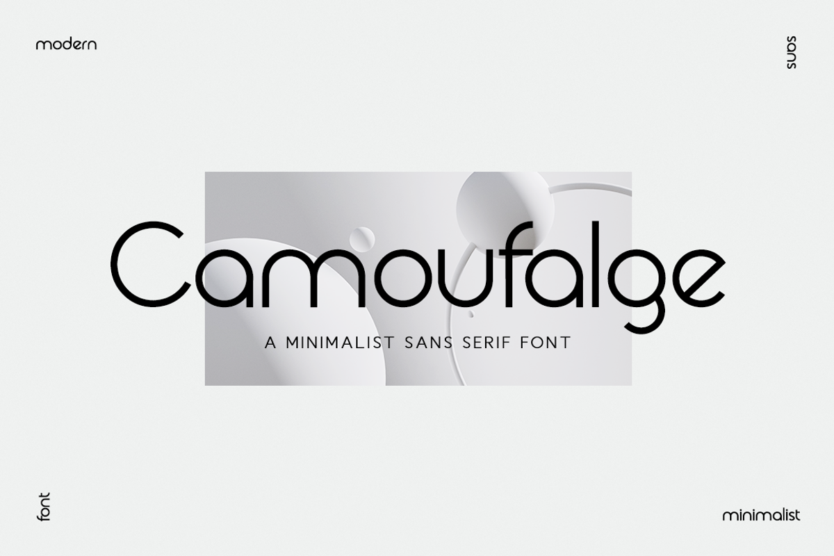 Camaufalge - Modern Minimalism Font, a Sans Serif Font by RockboyStd (Photo 1 of 12)